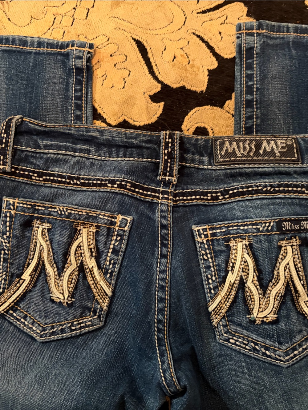 Miss Me Dark Blue Embroidered Boot Cut Jeans